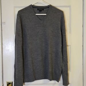 Banana Republic Charcoal Merino V-Neck Sweater